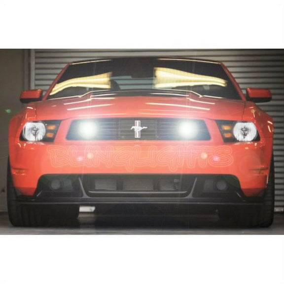 New 2013 2014 Ford Mustang Boss 302 GT Blue LED Grille Driving Lights Fog Lamps Kit