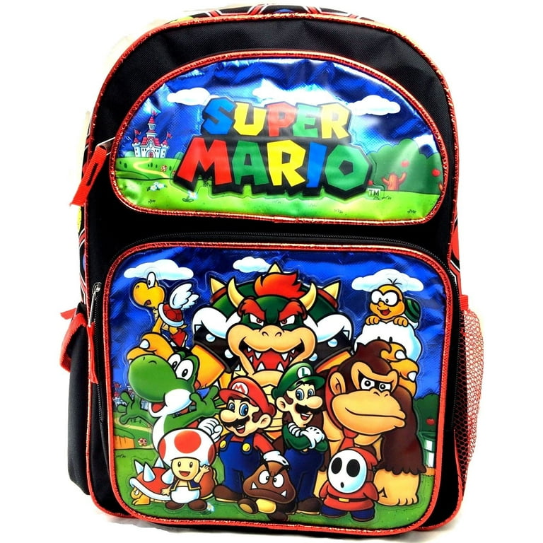 New 2017 Super Mario 3D Brother Team 16 Large Backpack Kid Boys School Walmart