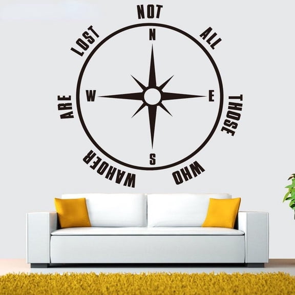 New 2017 Wall Stickers Home Decor Living Room Compass Nautical Muurstickers Vinyl Removable Waterproof Bedroom Decoration 57x57cm