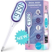 iProven Basal Body Thermometer with Backlight & Big Digits, 1/100 Degree High Precision, BBT for Ovulation Tracking, 30 Memory Recall, Accurate Fertility Temperature Tracker