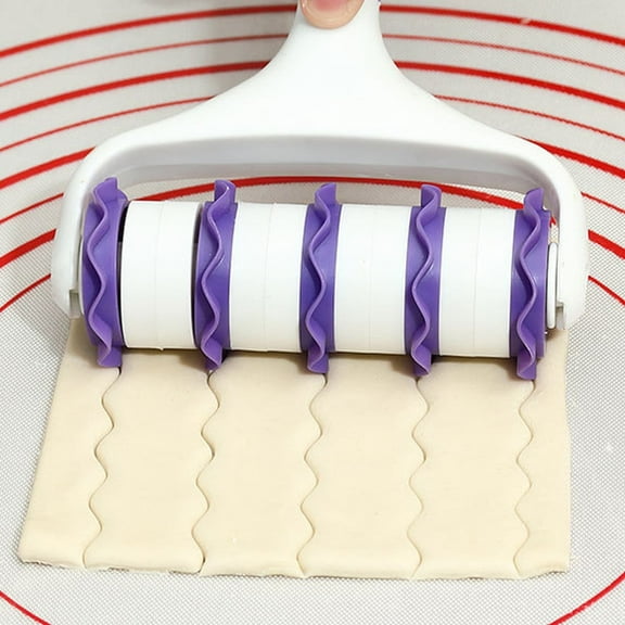 New 2024 Cake Cookie Pie Cutter Fondant Strip Ribbon Cutter Sugarcraft Tool Rolling Pin Embosser Roller Set Tools Tray