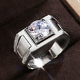 New 2024 Luxury Male Ring 925 Sterling Silver 8Mm Lab Diamond
