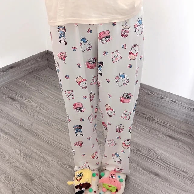 New 2024 Miniso Sanrio Hello Kitty Anime Women‘s Pajama Pants Y2K Home ...