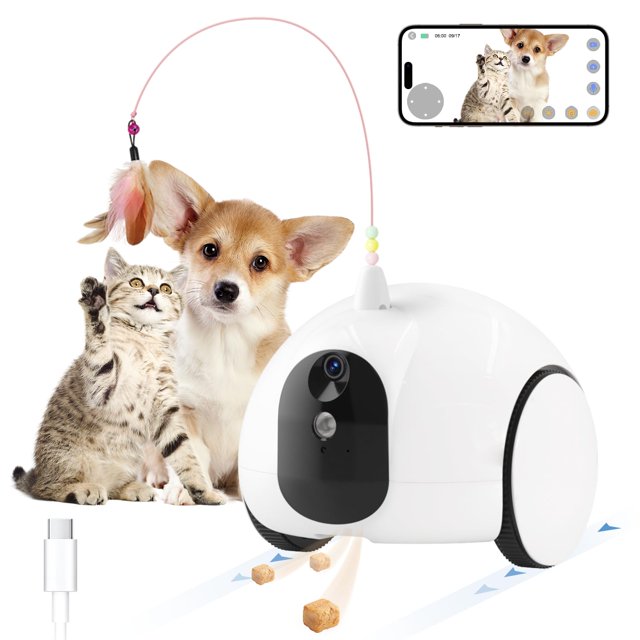 New 2024 Smart Cat STF9 Camera with Treat Dispenser, House Mobile