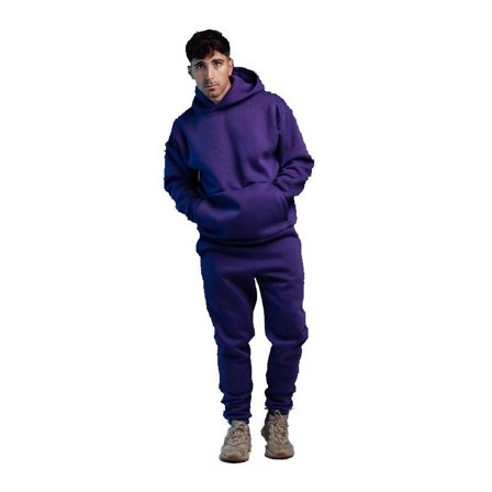 New 2024 sports suit for men and women solid color fleece sweatshirt hoodie