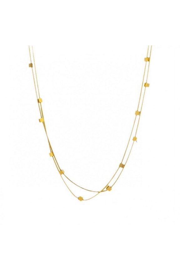 New 2025 316L Stainless Steel Gift Fashion Fine Jewelry Minimalism Welding Beading Cubes Charm Chain Choker Necklaces Bracelets For Women With For You Jewelry Fashion Accessories Creative Gift