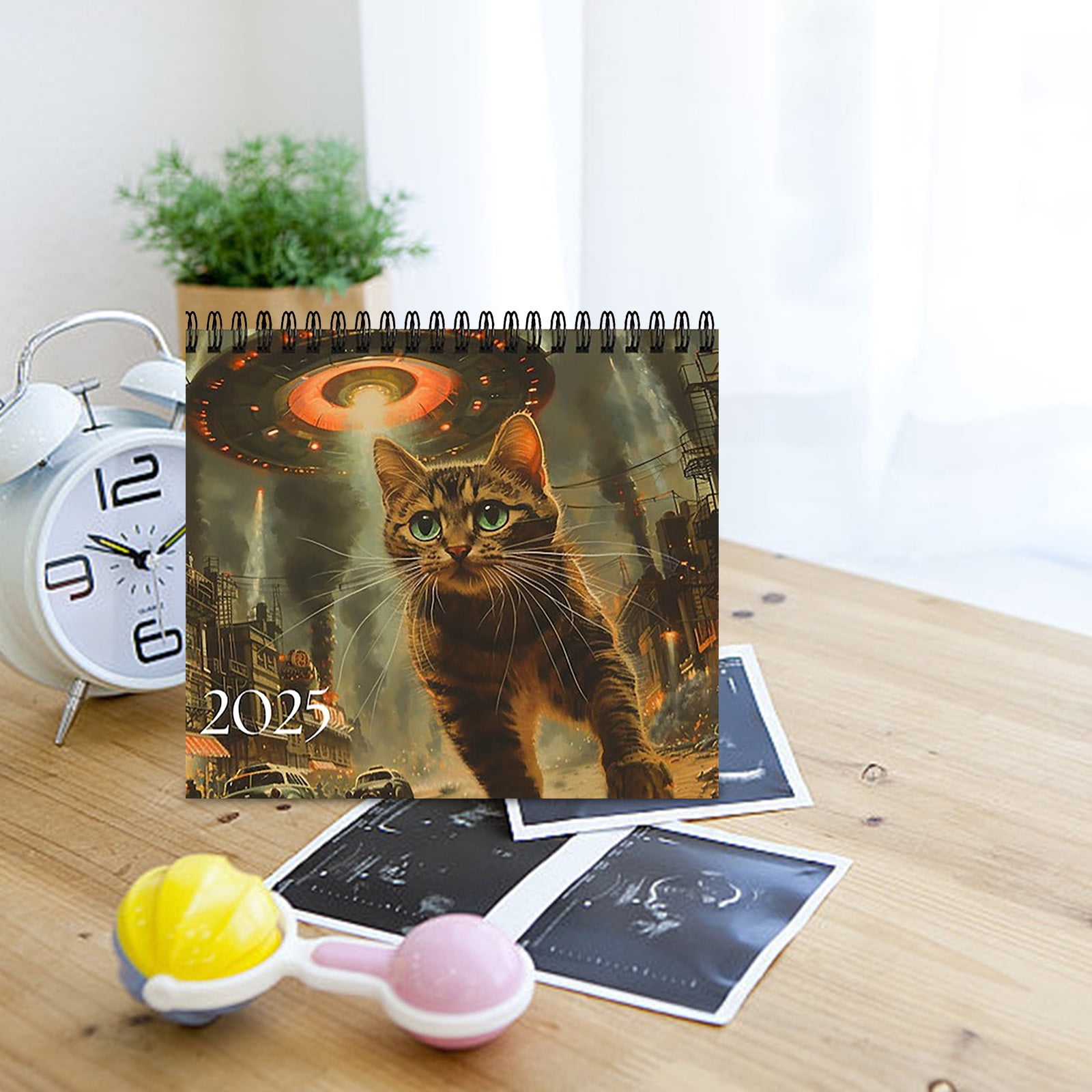 New 2025 Cosmic Cat Calendar 12 Months Spiral Calendar Cosmic Cat Wall