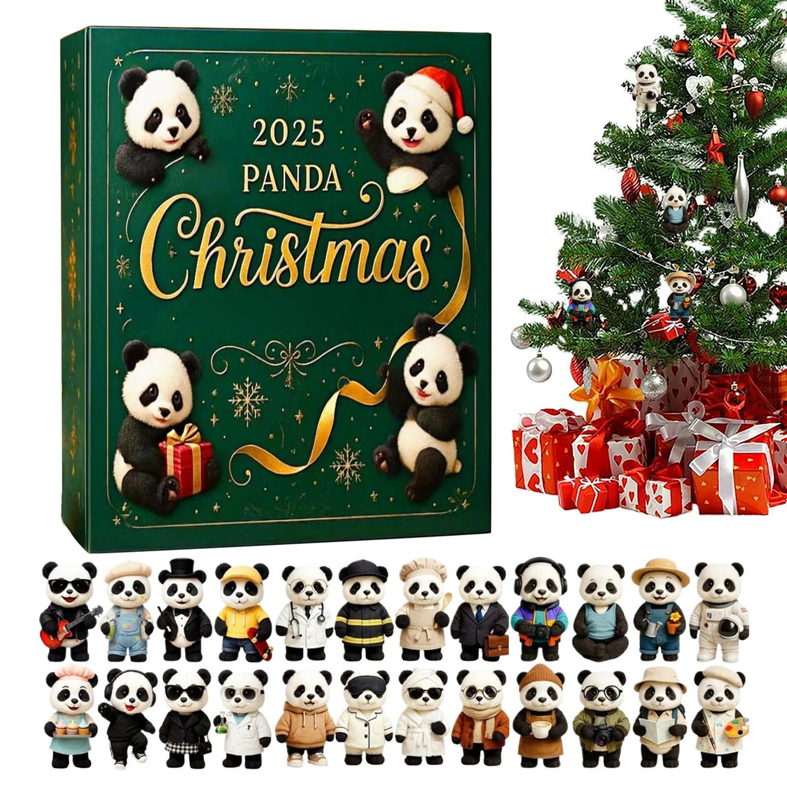 New 2025 Cute Panda New Year Countdown Calendar Gift Box, 24-Piece Acrylic Toy Figurine Blind Box
