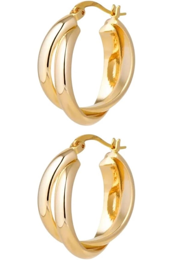 New 2025 Fashion Exaggerated Gold Color Metal Earrings For Women Geometric Twisted Vintage Hoop Jewelry Wedding Party Gifts Trendy Accessories Creative Gift[m740]