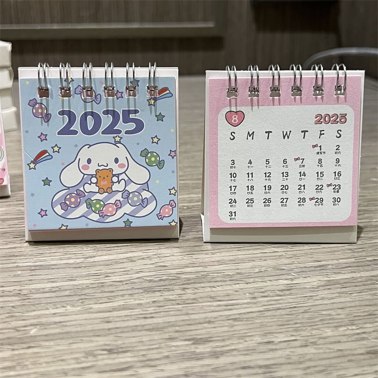 New 2025 Sanrio Cartoon Mini Calendar Desktop Decoration Stationary
