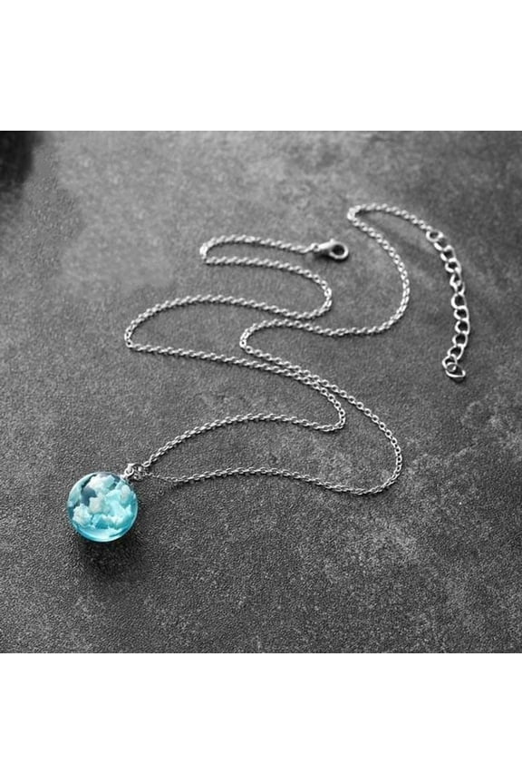 New 2025 Simple Resin Ball Pendant Necklace Transparent Acrylic White Cloud Women Fashion Sweater Chain Jewelry Trendy Accessories Creative Gift