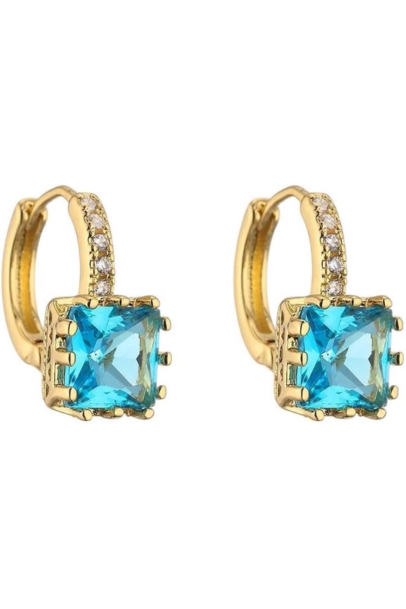 New 2025 Simple Style Cubic Zircon 8 Colors Wedding Hoop Earrings For Lady Hers Rainbow Colorful Ol High Jewelry Gift Fashion Trendy Accessories Creative[u997]