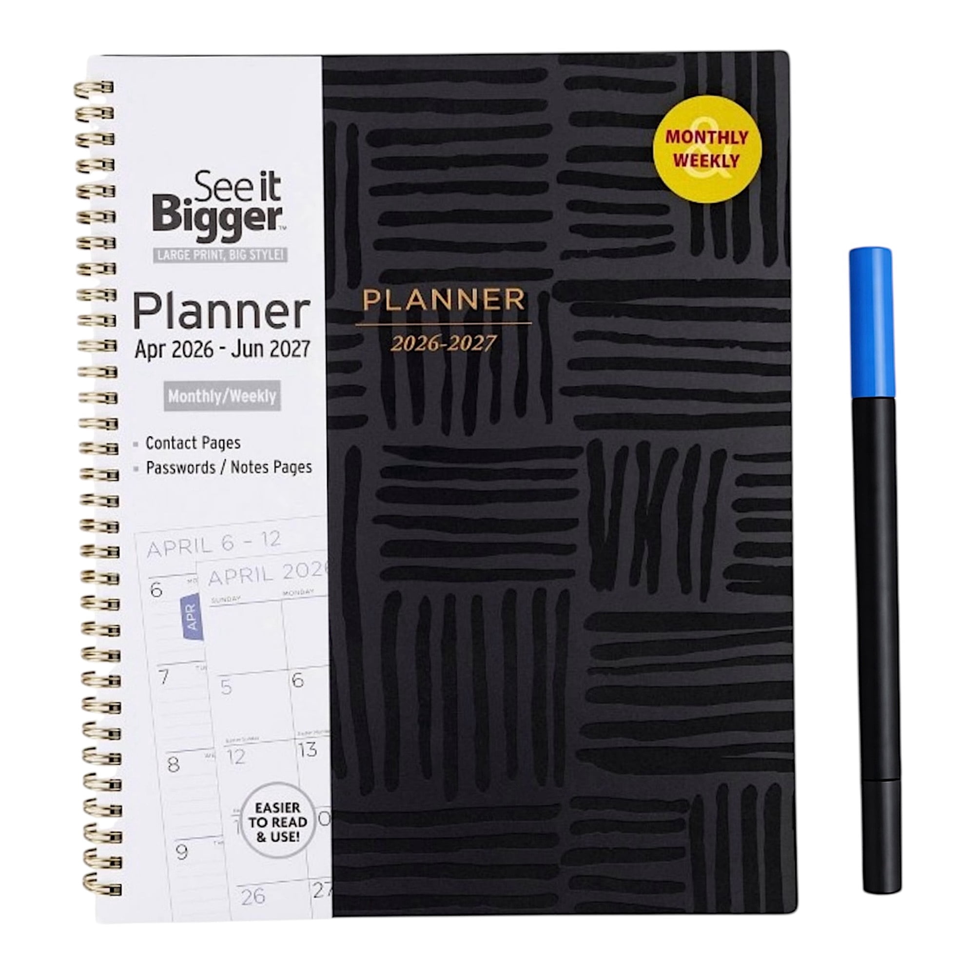New 2026-2027 Academic Plan Ahead  See IT BIGGER Monthly Weekly Planner 9" x  11"
