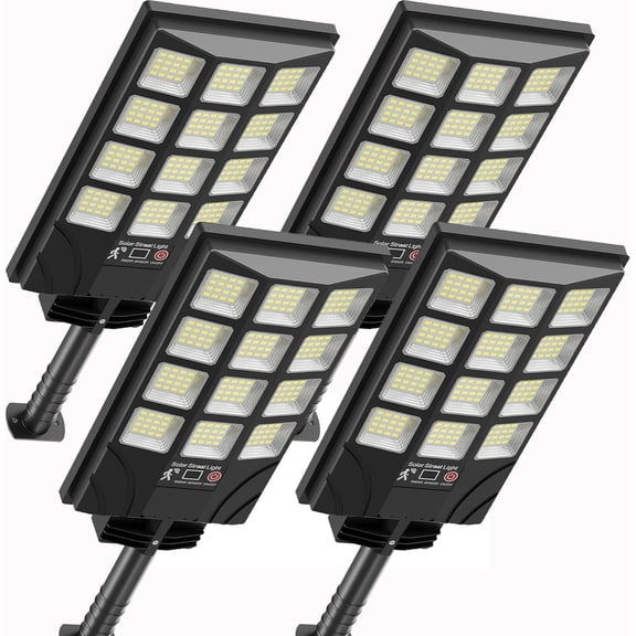 New 2026 4/2 Commercial Solar Street Light, IP55 Waterproof Outdoor LED Flood Light, Motion Sensor & Remote Control Solar Security Light for Yard, Garden, Walkway, Parking Lot