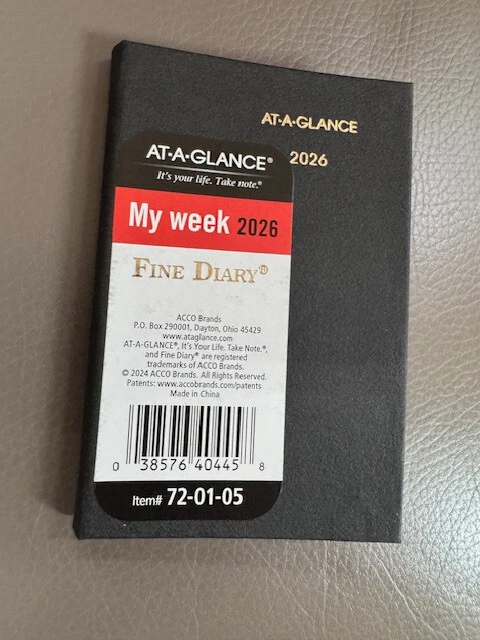 New 2026 At-A-Glance 72-01-05 Fine Diary Weekly Monthly Planner, 2-3/4 X 4-1/4"