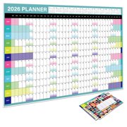 New 2026 Calendar Large Wall Calendar 365 Days Planner Sheet To Do List Check-In Plan Daily Weekly Agenda Schedule Organize