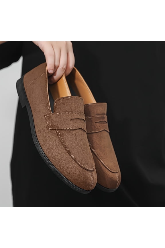 New 2026+Men'S Slip-On Loafers - Breathable Fabric & Faux Upper, Comfortable Round Toe Design, Versatile Footwear, Minimalist Footwear, Rubber Sol Casual Streetwear Style for All-Season Outdoor & Dai