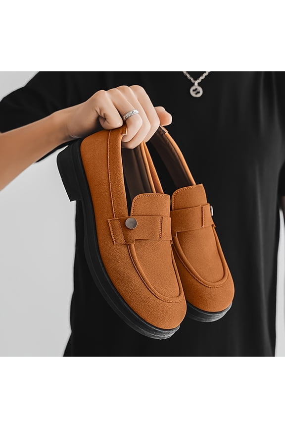 New 2026+Men'S Slip-On Loafers - Round Toe, Faux Upper & Fabric Lining, All-Season Comfort, Thick Sole, Versatile for Business, Casual & Outdoor Wear, Casual Slipons | Sleek Slipon | Durable Sole