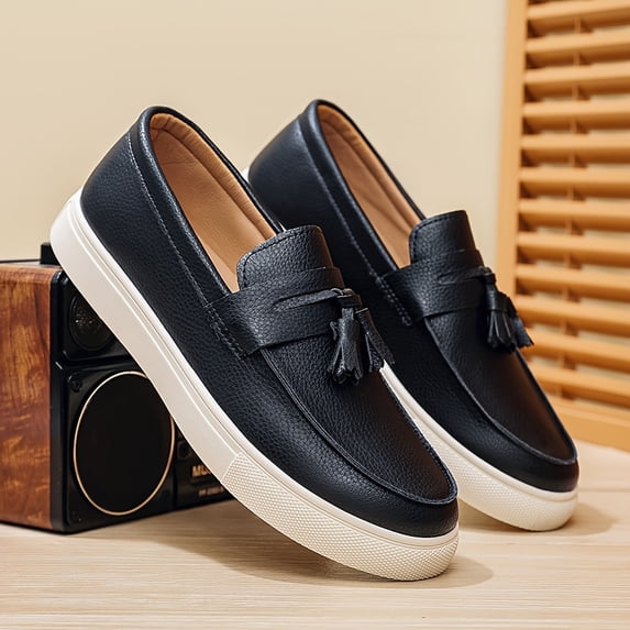 New 2026-Men's New Low-Top Flat Sole Simple Fashionable British Style Business Shoes, Trendy Men's Shoes Breathable Slip-On Casual Versatile Loafers,