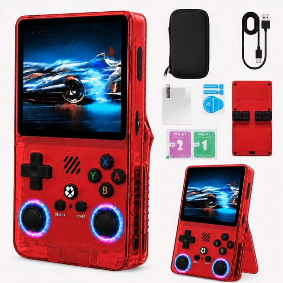 New 2026 Model, R36 MAX Game Console, Long Battery Life, 4.0-Inch IPS HD Display, Game Console, TF Card Expansion, 128G Large Storage Capacity, Portable Gaming Device, Suitable As a Holiday Gift