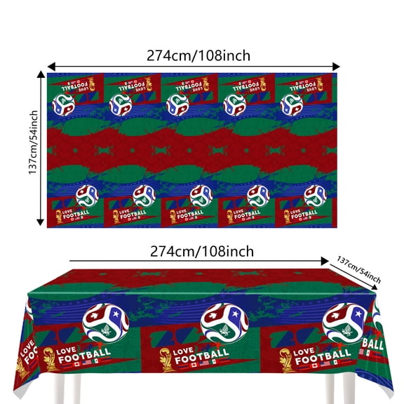 New 2026 World Cup Ball Theme Party Decorations, Including Tableware, Balloons, Tablecloth, Flags, Cake Toppers Set, Suitable for Carnival Parties