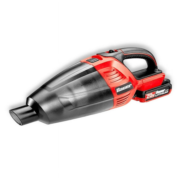 New! 20Volt Cordless 44 CFM Lightweight Hand Vacuum with Floor and Crevice Tools , Red (Tool Only) Bauer