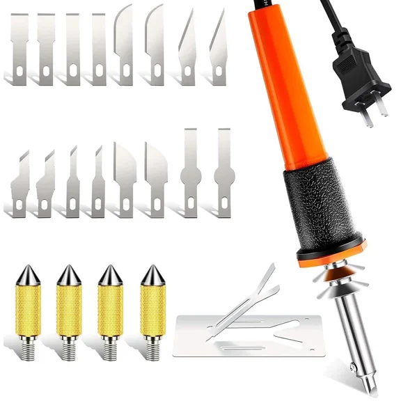 New 22 Pieces Electric Hot Knife Cutter Tool Kit W/ Multipurpose Heat Cutter Set