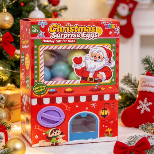 New ! 24 Pcs Christmas Squishy Animals Advent Calendar, Capsule Vending Machine Style Christmas Surprise Eggs, Interactive Xmas Countdown Toy, Festive Stress Relief Fidget Squishy Set