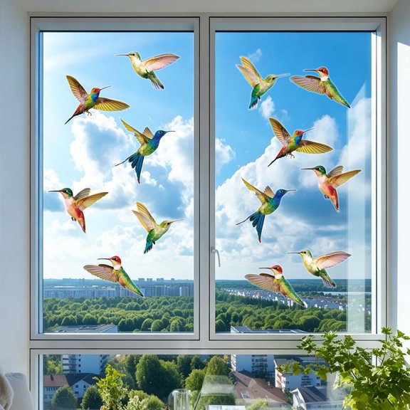 New 24 Sheets Anti-Collision Window Bird Decals, Protect and Save Wild Birds from Strikes,Sticker Bird Deterrent for Glass Windows and Doors, Window Clings to Stop Birds from Hitting Windows