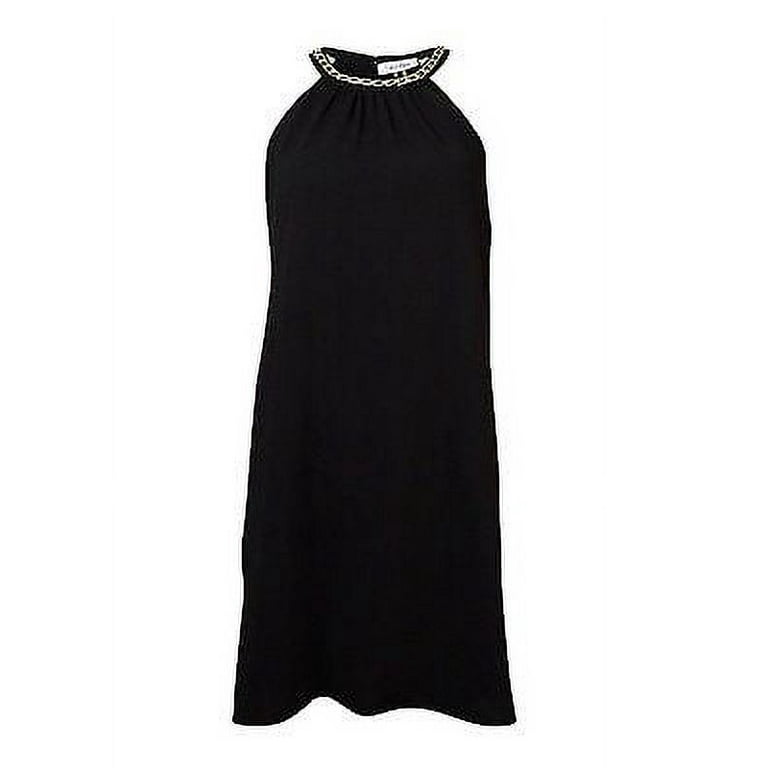 New 2836 1 Calvin Klein Womens Plus Crepe Halter Cocktail Dress Black Sz 4 MSRP 134 Walmart