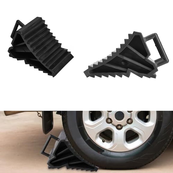 New 2Pcs Brake Wheel Chocks Trailer Wedges For Trailer Caravan Rv Car