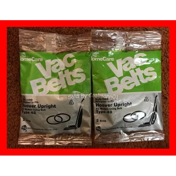 New! 2Pk Homecare For Hoover Upright Type 48 Style 1160 Vacuum 4 Belts 40201048