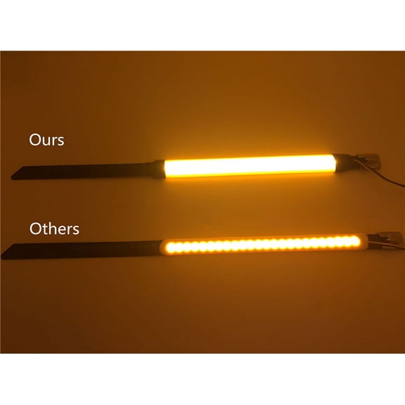 New 2X Amber Motorcycle Fork Turn Signals Light LED Strips For Clean Custom Look