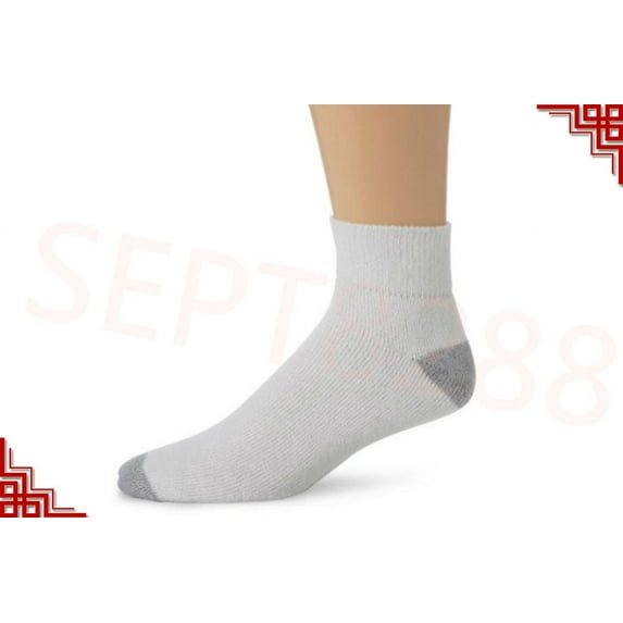 New 3--12 Pairs Ankle/Quarter Crew Mens Socks Cotton Low Cut 10-13 White LOT USA