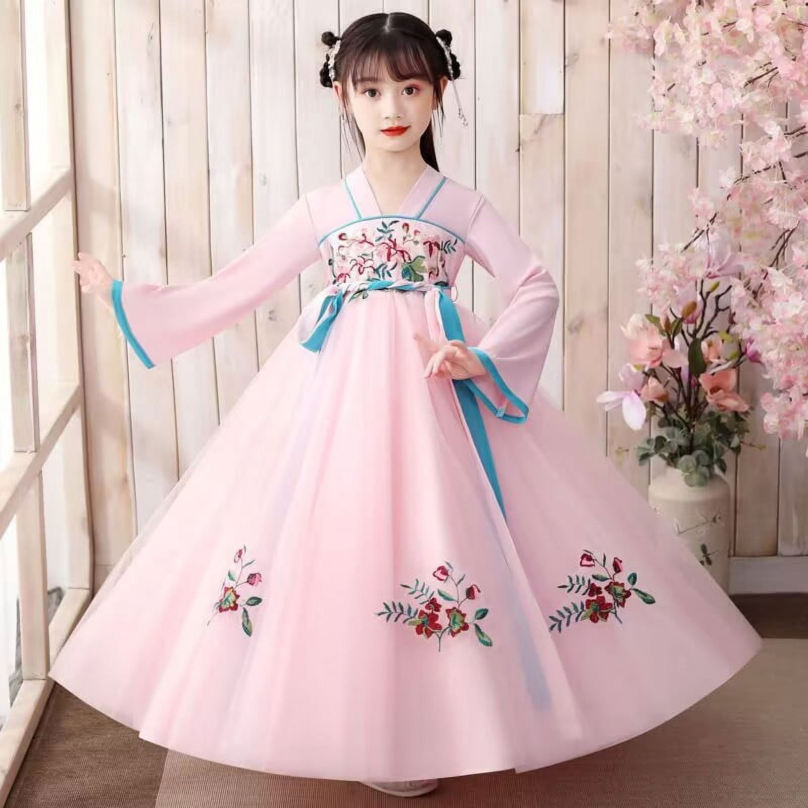 Chinese Dress Girls Chinese Cheongsam Qipao Dress - Traditional Embroidery  Princess Tutu Dress For Ages 3-12 Years 3-12T Size Cheongsam