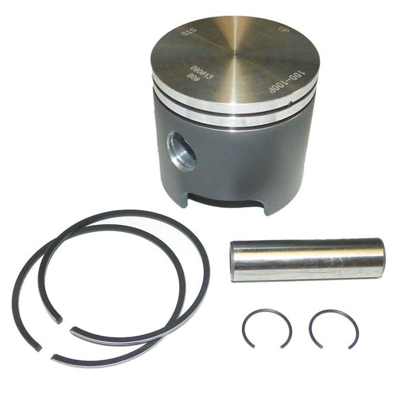 New 3.197in Piston Kit Compatible With Johnson / Evinrude 28 - 60 Hp 2 Cylinder 80-05 .010 Bored Over By Part Numbers 100-100-04K