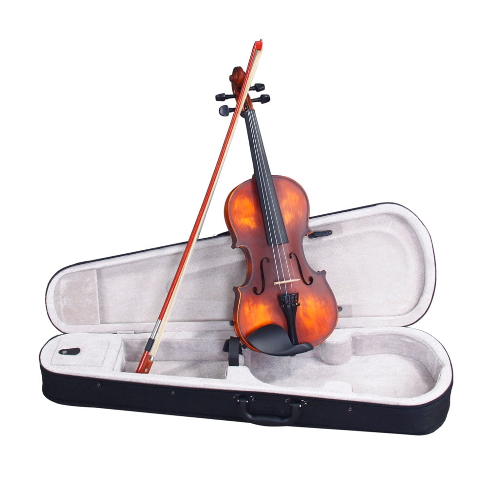New 3/4 Acoustic Violin for Kids Boys Girls, Solid Wood Violin Acoustic Starter Kit with Violin Fiddle Case, Bow, Rosin, Shoulder Rest, Electronic Tuner, Brown Violin Outfit Set for Beginners Students