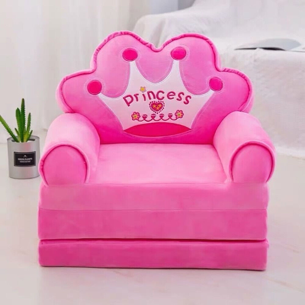 New 3 In 1 Kids Sofa Couch Fold Out Foldable Princess Toddler Chair Bed