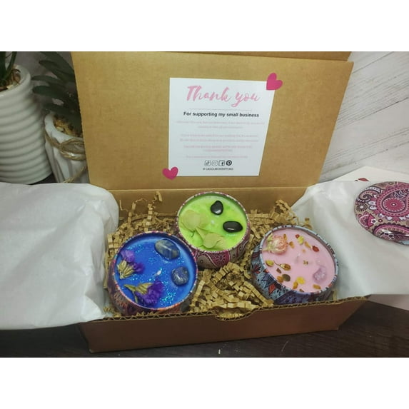 New 3 PCS Natural Soy Wax Candle Sampler Bundle Highly scented - Luxurious