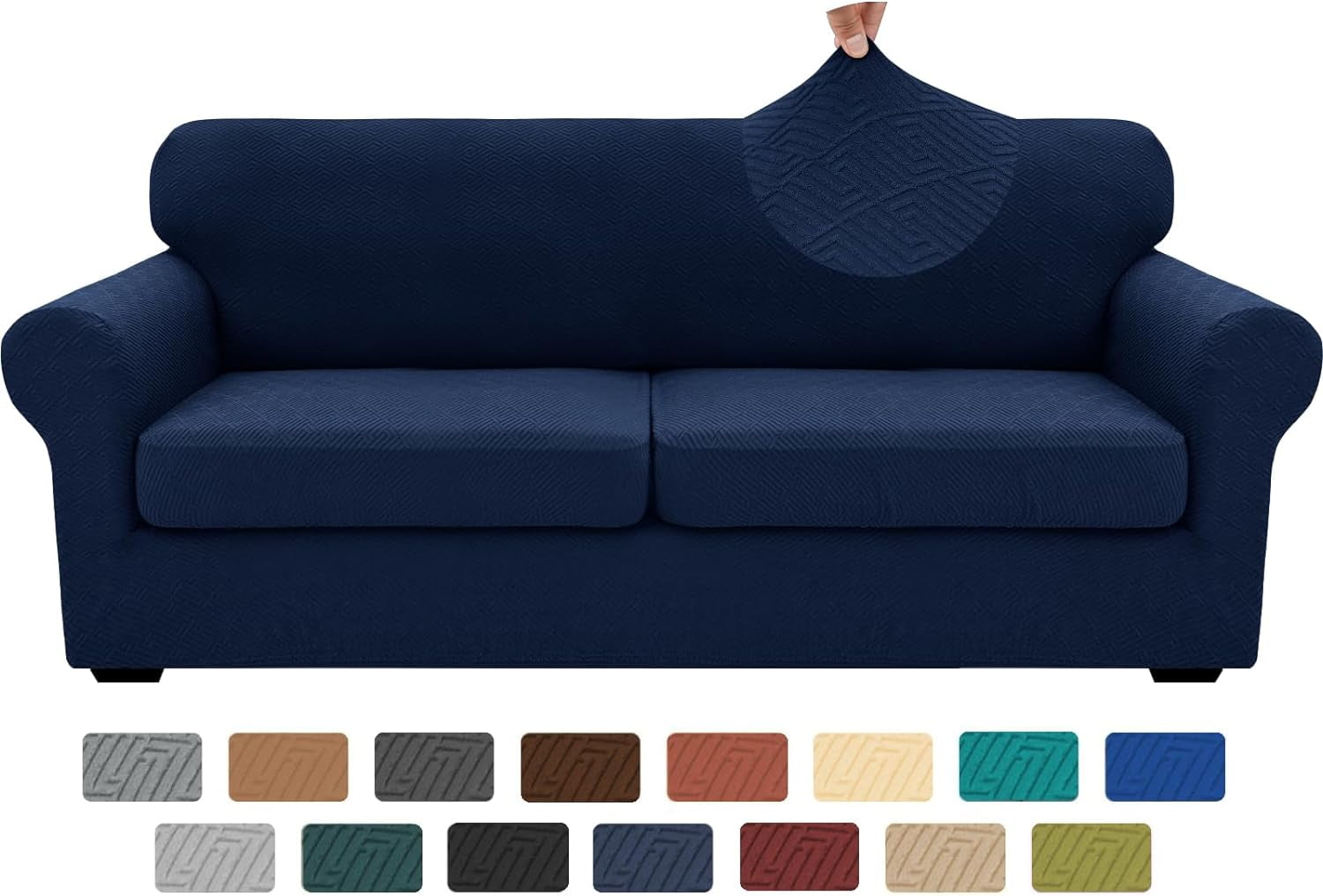 New 3 Pieces Couch Covers for 2 Extra Large Cushion Sofa Super Stretch