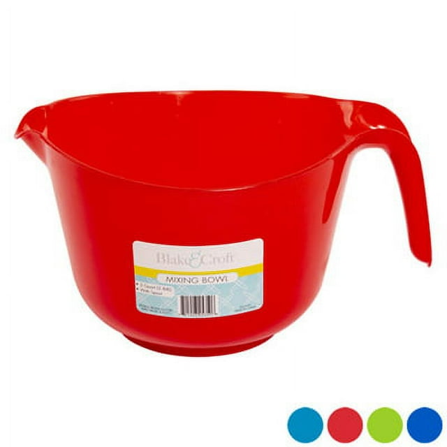 New 3 QT Plastic Mixing Bowl With Handle Assorted Colors Perfect For W