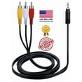 thumbnail image 1 of New 3 Rca Male To 3.5Mm Male Cable Adapter Audio Video Cord Av Aux Cable 3Ft, 1 of 6