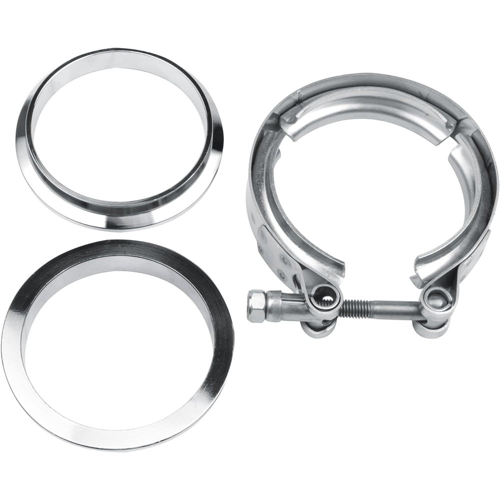 New 3" V-Band Flange & Clamp Kit Stainless Steel Replacement For Turbo Exhaust Downpipes Band Clamp For Turbo Downpipes Exhaust Systems