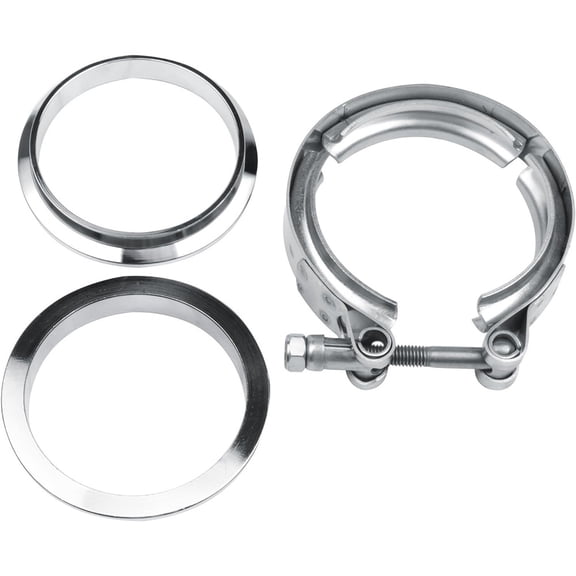 New 3" V-Band Flange & Clamp Kit Stainless Steel Replacement For Turbo Exhaust Downpipes Band Clamp For Turbo Downpipes Exhaust Systems