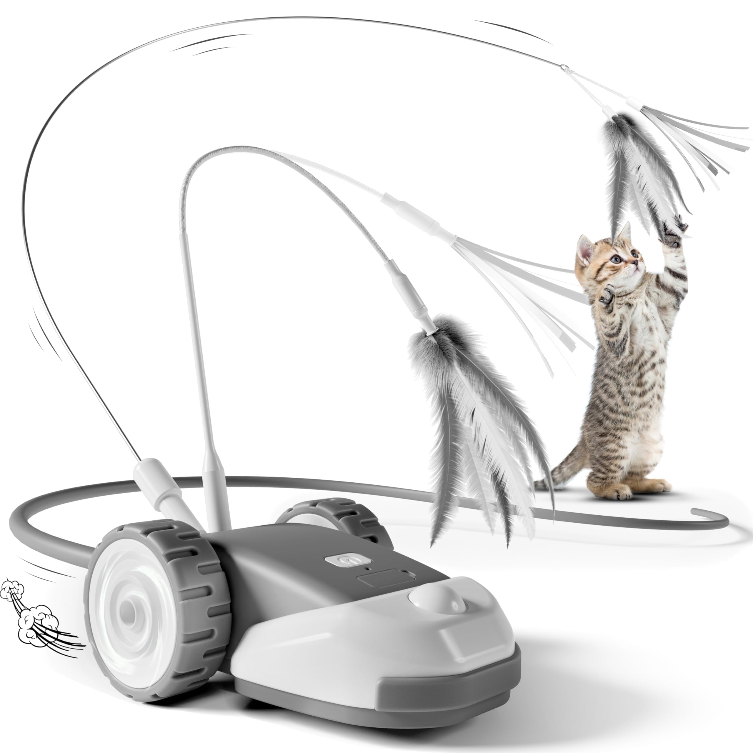 New 3-in-1 Interactive Cat Toy - 2-Speed Automatic Moving Mouse Cat ...