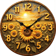 Clock for Living Room, Sunflowers Fields Under The Sunshine Wall Clock, Contemporary Home Decor Easy to Read Wall Clock for Living Room, Bedroom, Bathroom and Kitchen, 10 Inch