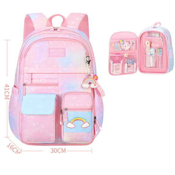 New 3-in-1 Schoolbag Cute Reduced Load Spine Protecting Schoolbag Lunch Bag Insulated Schoolbag Teenagers Schoolbag Travel Hiking Picnic Bag