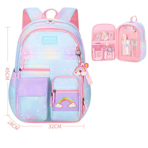 New 3-in-1 Schoolbag Cute Reduced Load Spine Protecting Schoolbag Lunch Bag Insulated Schoolbag Teenagers Schoolbag Travel Hiking Picnic Bag