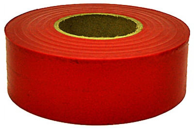 New 300', Red, Flagging Tape, Weatherproof Poly Vinyl Chloride For