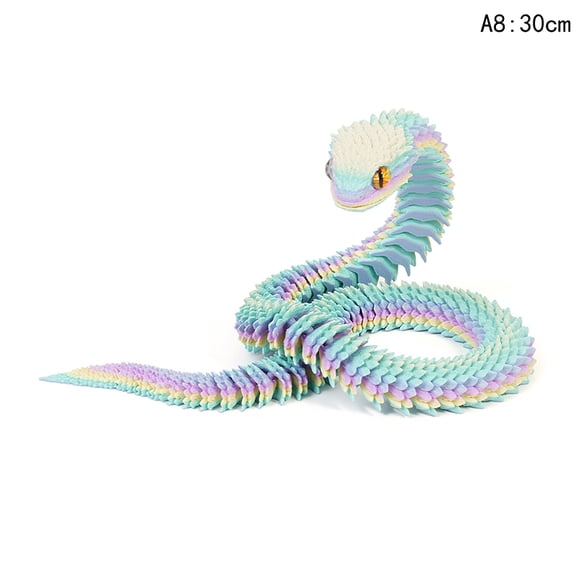 New 30cm 3D Printed Snake Figurine 3D Printed Animals Desk Accessories Room Decor Office Table Funny Snake Year Ornament